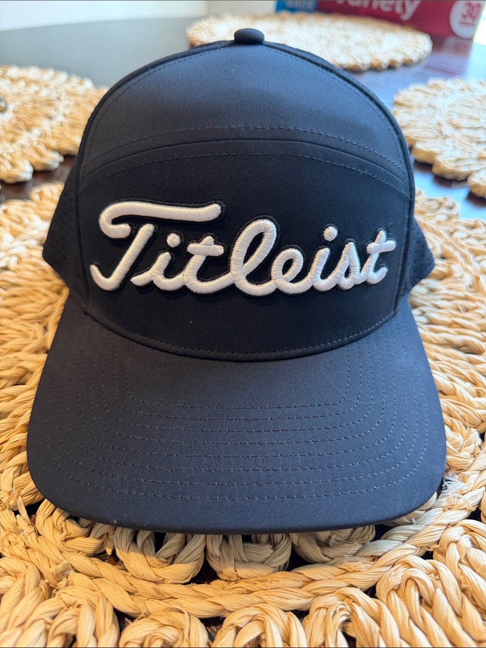 Titleist Black Cap with White Raised Script